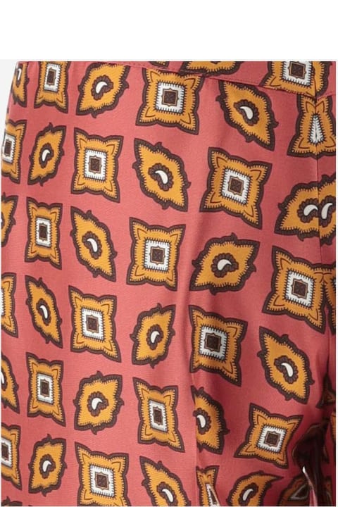 ウィメンズ Alberto Bianiのウェア Alberto Biani Silk Trousers With Geometric Pattern