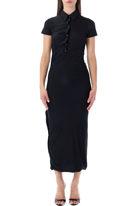 Ottolinger for Men Ottolinger Ottolinger Black Twisted Polo Midi Dress