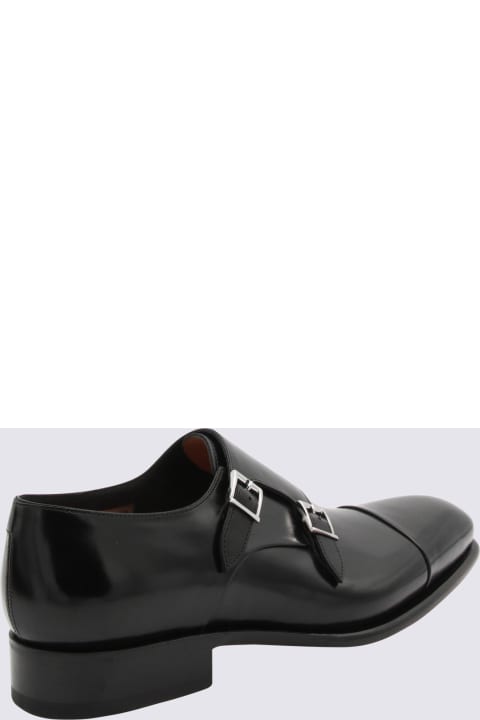 Santoni Laced Shoes for Men Santoni Black Leather Formal Shoes