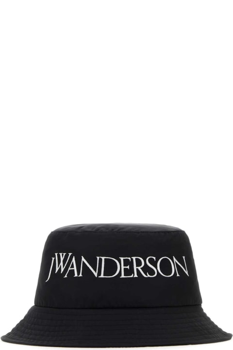 Hats for Men J.W. Anderson Black Nylon Blend Bucket Hat