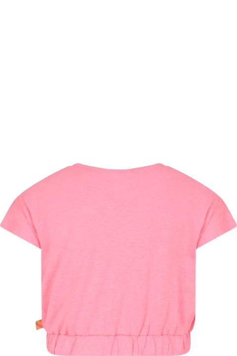 Billieblush T-Shirts & Polo Shirts for Girls Billieblush Fuchsia Crop T-shirt For Girl With Heart And Logo