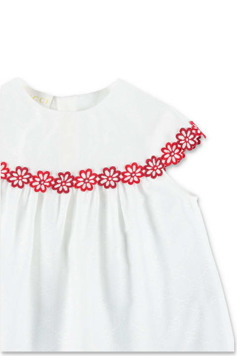 Homeware Gucci Gucci Baby Embroidered Cotton Dress