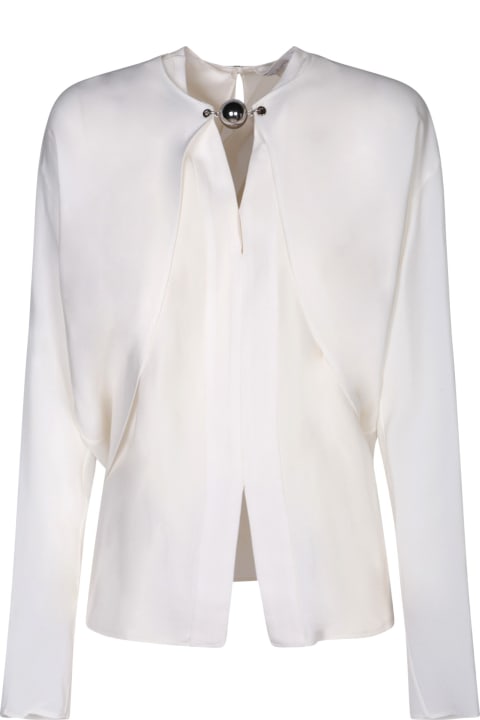 Paco Rabanne Topwear for Women Paco Rabanne Paco Rabanne White Crepe Blouse With Detail