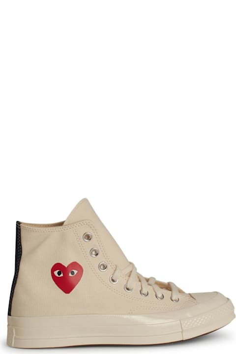 Comme des Garçons Play for Men Comme des Garçons Play Beige Tela Sneakers