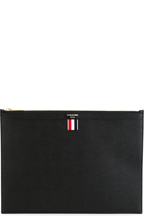 Thom Browne Bags for Women Thom Browne Medium Document Holder In Pebble Grain Leather
