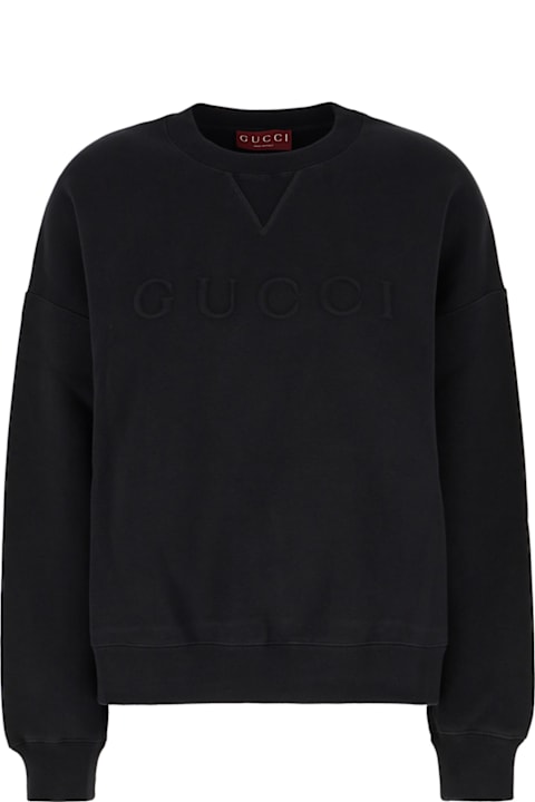 Gucci خصم على Women Gucci Black Cotton Blend Oversize Sweatshirt