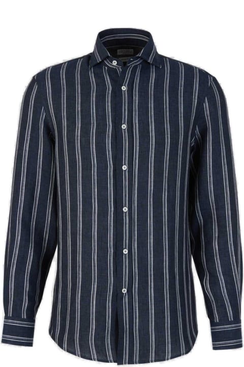 Quiet Luxury for Men Brunello Cucinelli Stripe Detailed Button-up Shirt