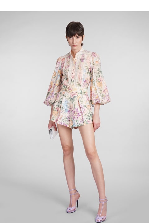 Fashion for Women Zimmermann Shorts In Multicolor Linen
