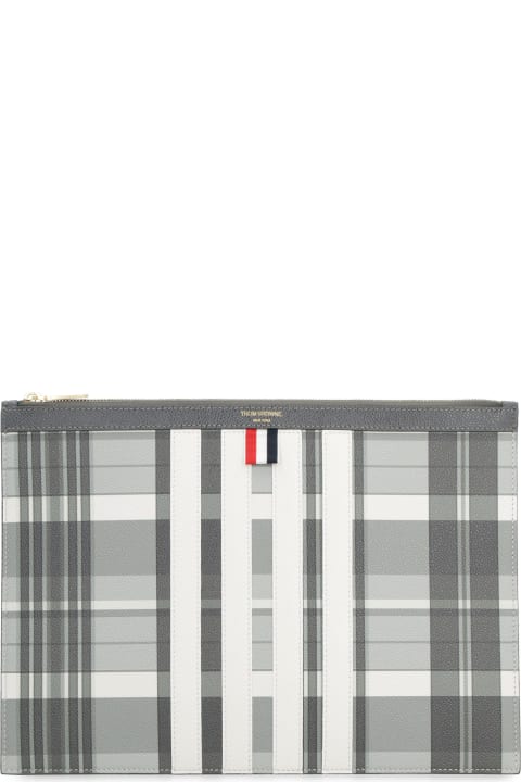 Luggage for Men Thom Browne Grainy Leather Pouch