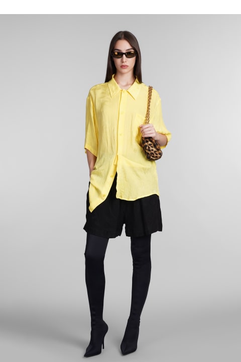 Homeware Balenciaga Shirt In Yellow Silk