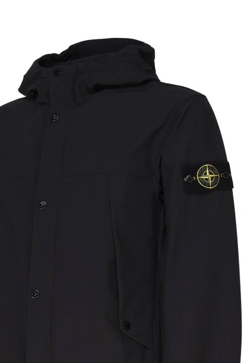 Stone Island Coats & Jackets for Men Stone Island Logo Jacket In Technical Fabric
