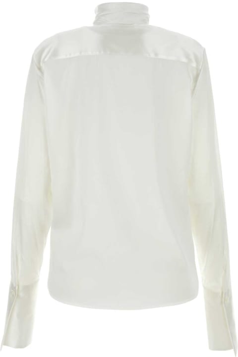 Fashion for Women Ermanno Scervino White Stretch Satin Shirt