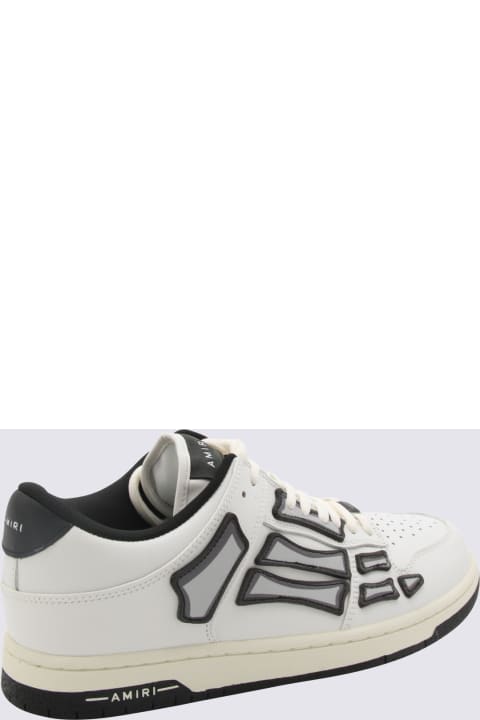 Shoes for Men AMIRI White And Black Leather Skel Sneakers