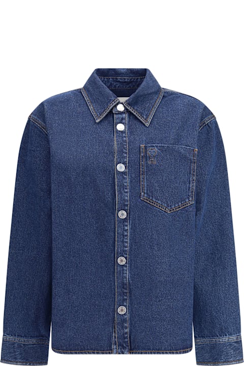 Ami Alexandre Mattiussi Ami De Coeur Cotton Denim Overshirt