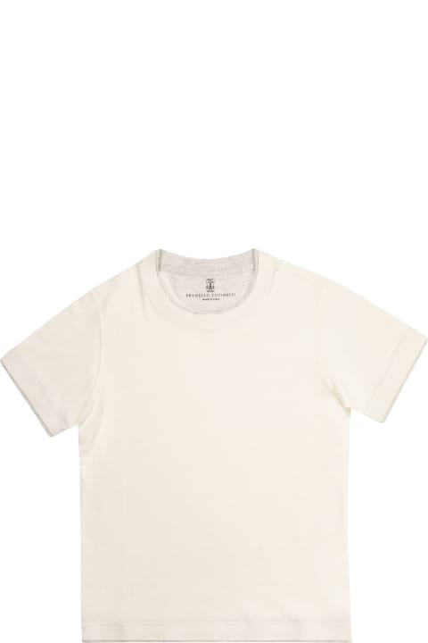 Sale for Kids Brunello Cucinelli Linen And Cotton Jersey T-shirt