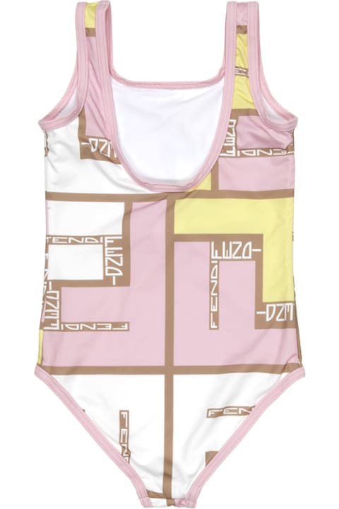 Fendi for Girls Fendi Junior Girl Ff One-piece Swimsuit