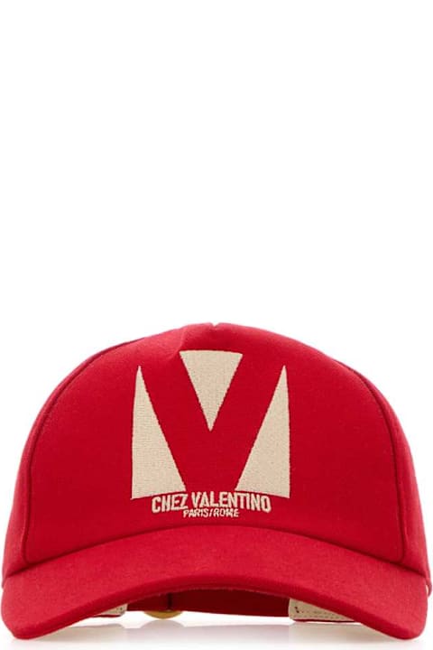 Homeware Valentino Garavani Red Cotton Baseball Cap