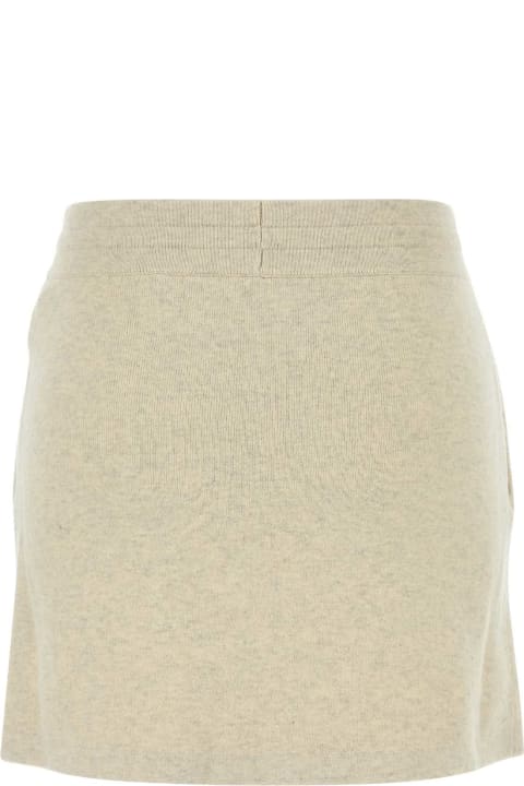 Homeware Marant Étoile Melange Cream Stretch Cotton Blend Amaline Mini Skirt