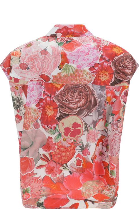 Marni for Women Marni Pink Sleeveless Shirt With Flower Requiem Print
