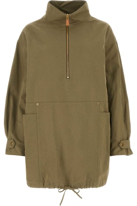 Fashion for Women Prada Army Green Cotton Blend Dress