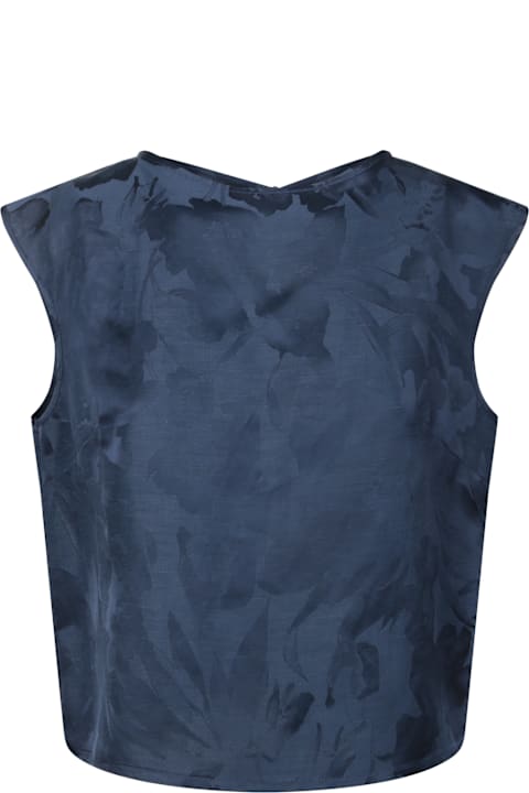Incotex Clothing for Women Incotex Lilly Jacquard Blue Top