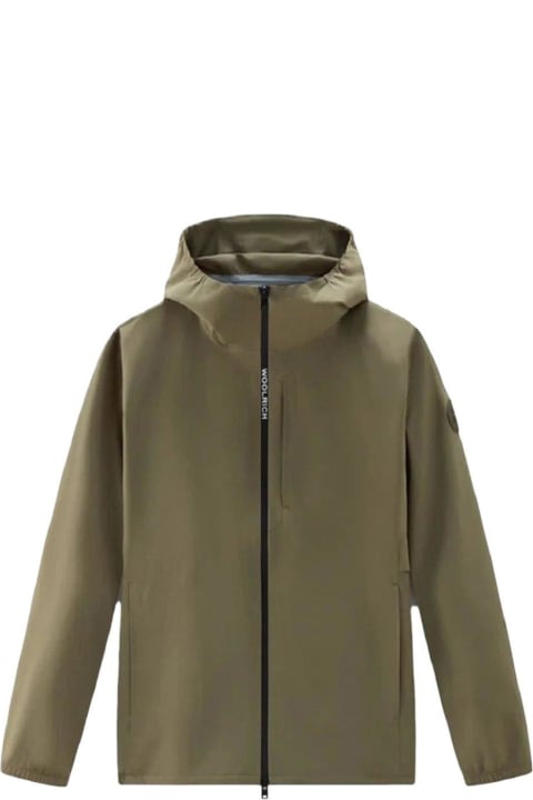 Woolrich Coats & Jackets for Men Woolrich Logo-patch Hooded Zipped Jacket