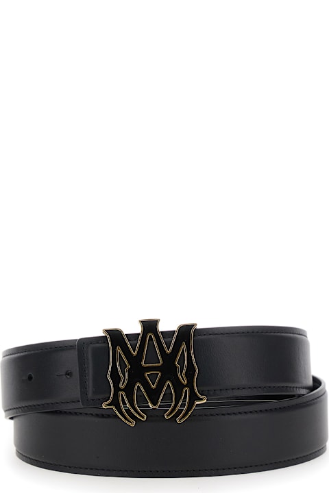 AMIRI for Men AMIRI 'ma' Black Belt With Logo Plaque On The Front In Leather Man