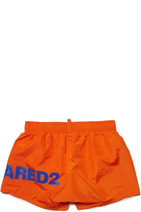 Swimwear for Boys Dsquared2 Orange Swimsuit With Icon Logo Dsquared2