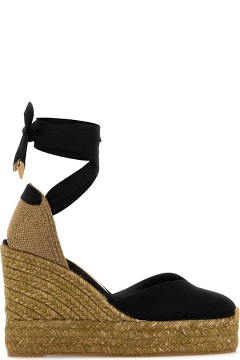 Homeware Castañer Black Canvas Chiara Wedges