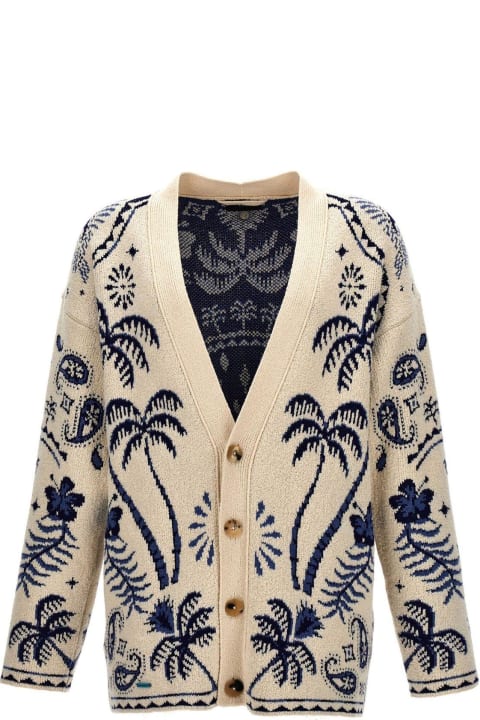 Alanui Sweaters for Men Alanui Lush Nature Foulard V-neck Cardigan