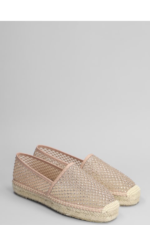 Homeware Lola Cruz Carmen Espadrilles In Powder Leather And Fabric