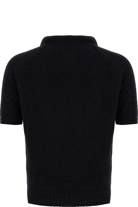 Ma'ry'ya ملابس علوية لـ القسم الرجالي Ma'ry'ya Bouclé Cotton Polo Shirt