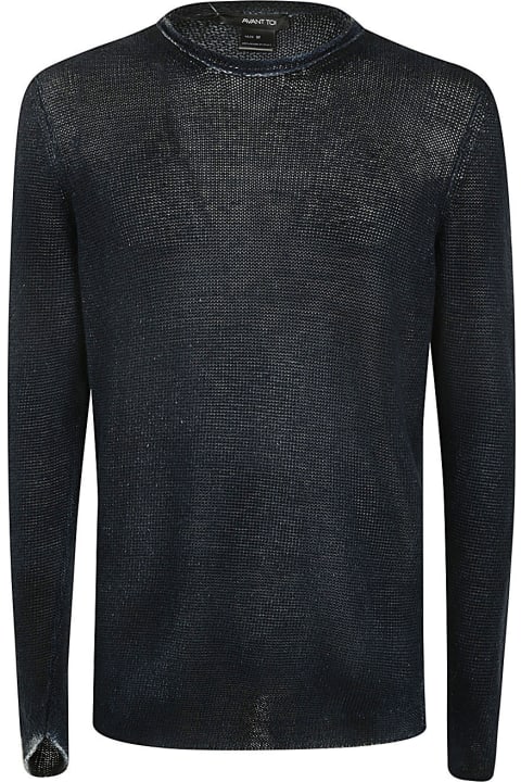 Avant Toi Sweaters for Men Avant Toi Round Neck Linen Pullover With Shadows