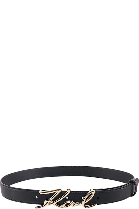Karl Lagerfeld لـ Men Karl Lagerfeld Leather Belt With Karl Metal Buckle