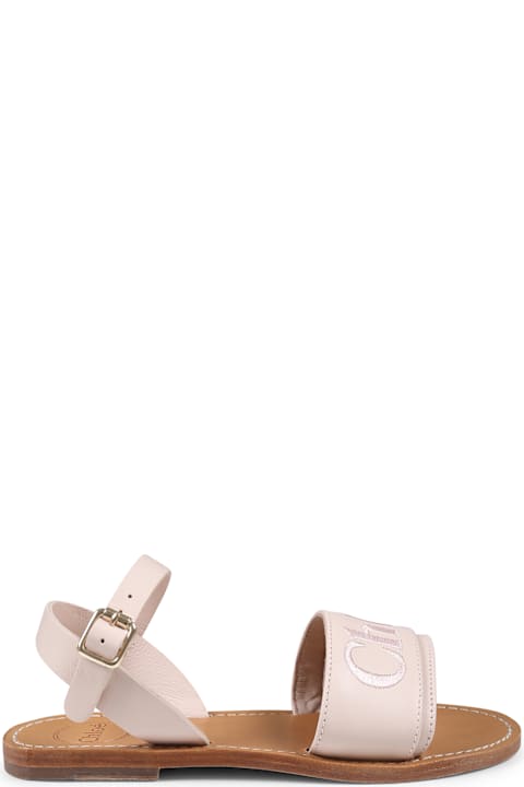Chloé Shoes for Girls Chloé Pink Sandals For Girl With Logo