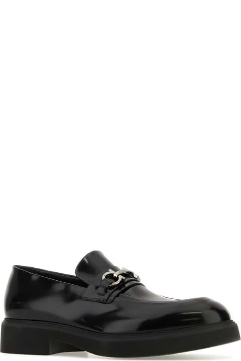 Ferragamo Shoes for Men Ferragamo Black Leather Fiorello Loafers