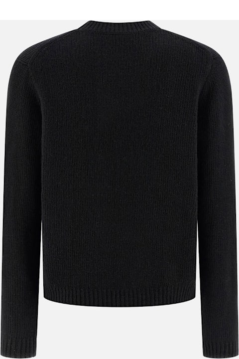 Maison Kitsuné for Kids Maison Kitsuné Black Wool Blend Knitwear
