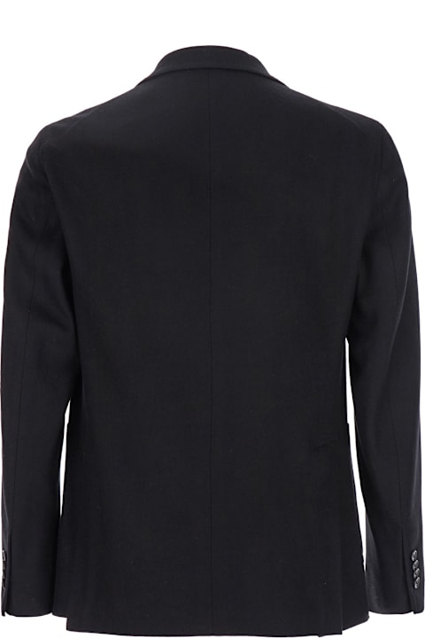 Tagliatore for Men Tagliatore Black Jacket With Classic Revers And Logo Pin In Kashmir Man