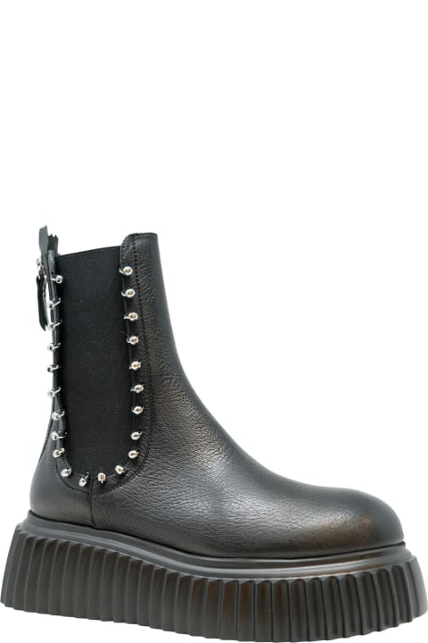 Agl D751550pgki0121013 Black Leather Iggy Chelsea Ankle Boots