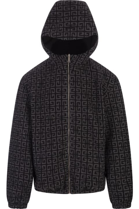 メンズ Givenchyのウェア Givenchy Black Wool Reversible 4g Hooded Jacket