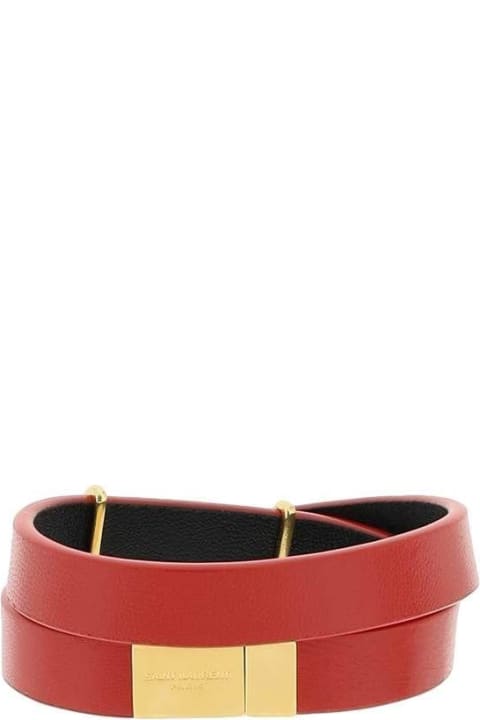 Double-wrap Ysl Leather Bracelet