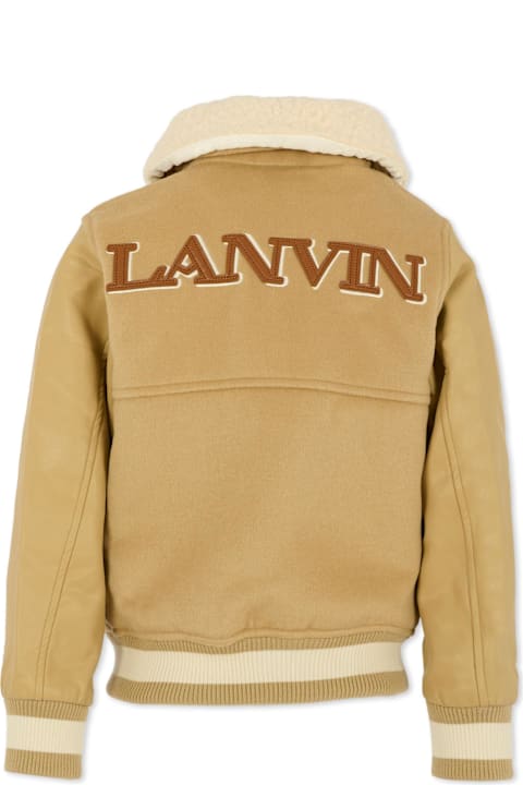 أدوات منزلية Lanvin Beige Bomber Jacket For Boy With Logo