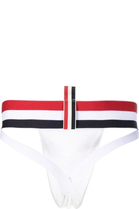Underwear for Men Thom Browne Logo Patch Jock Strap Briefs