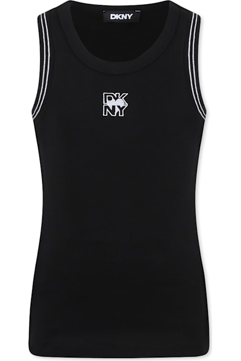 Homeware DKNY Black Tank Top For Girl With Logo.