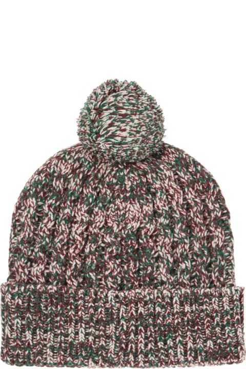 Golden Goose Coats & Jackets for Men Golden Goose Multicolor Wool Beanie Hat With Pom Pom.