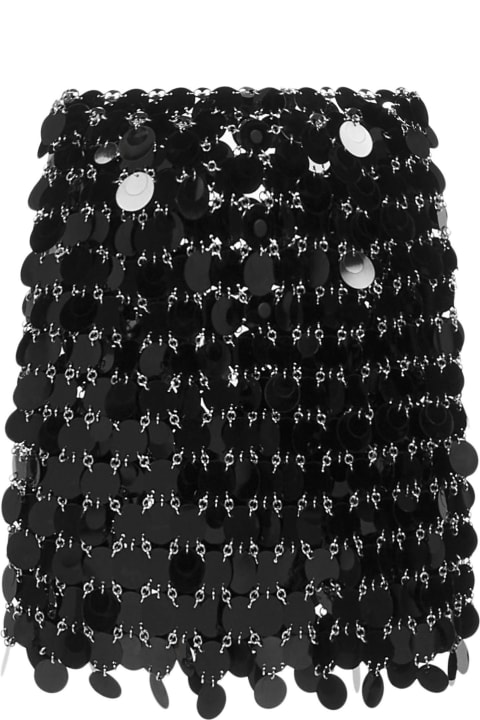 Skirts for Women Paco Rabanne Black Short Skirt With Mirror Effect Discs