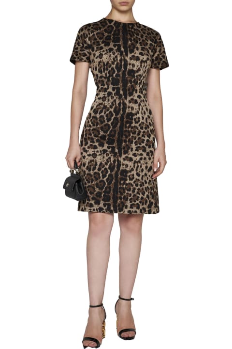 Dolce & Gabbana Clothing for Women Dolce & Gabbana Jacquard Wool Midi Dress