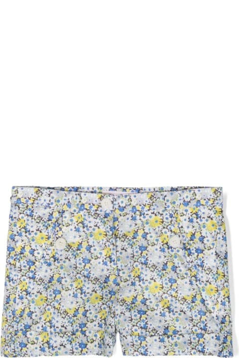 Bottoms for Girls Bonpoint Calista Bermuda Shorts In Blue Flowers