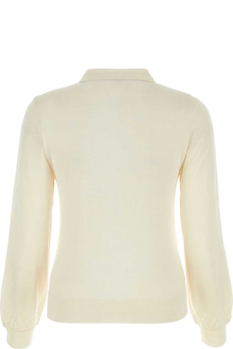 ウィメンズ A.P.C.のトップス A.P.C. Ivory Silk Blend Aurlaine Polo Shirt
