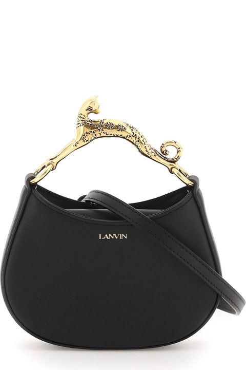 Lanvin for Women Lanvin Leather Small Hobo Cat Nano Bag